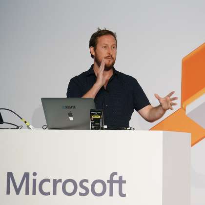 Michael Ridland speaking at Microsoft